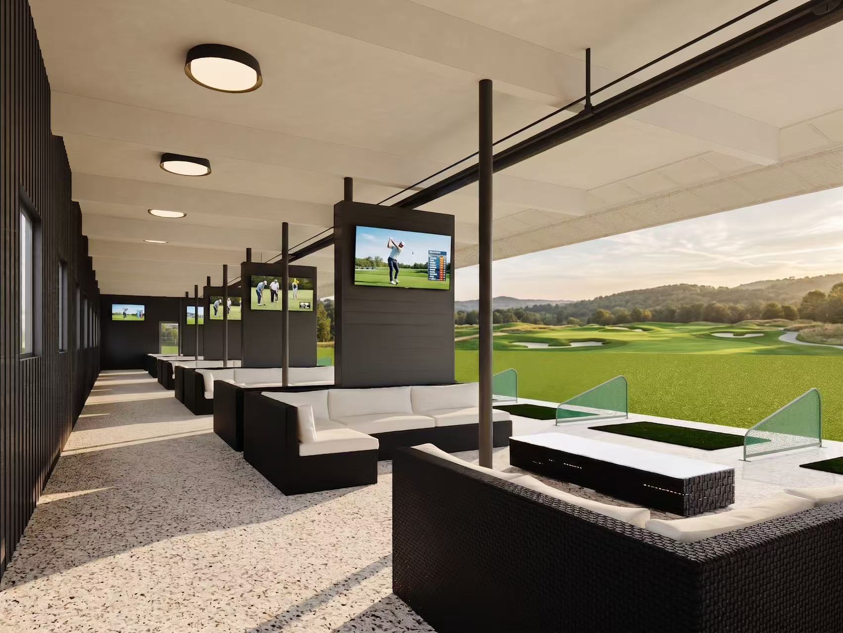 Heated covered lounge bays